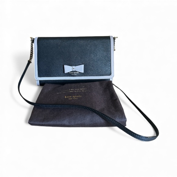 ✨ Kate Spade Navy & Powder Blue Bow Crossbody – NWOT w/ Dust Bag ✨